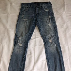Men's PRPS Le Sabre Slim Tapered Fit Distressed Jeans Size 32